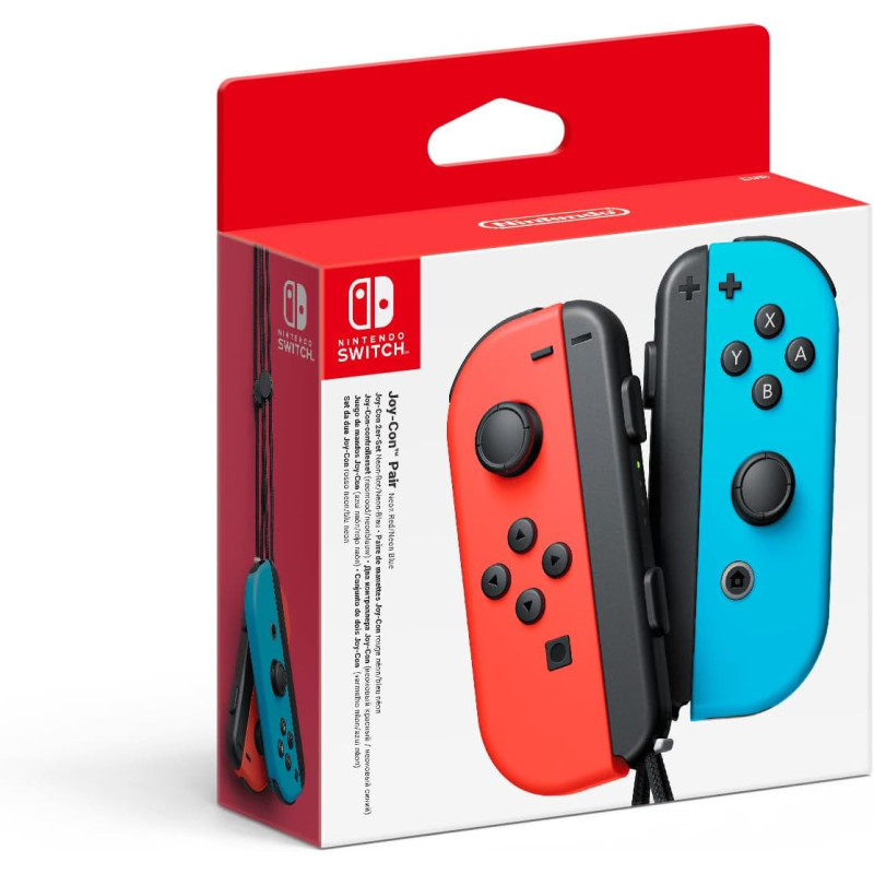 Manettes NINTENDO Joy-con Gauche Rouge Néon & Droite Bleu Néon